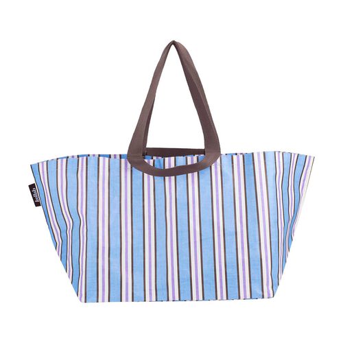 Kollab Beach Bag Choc Blue Stripe